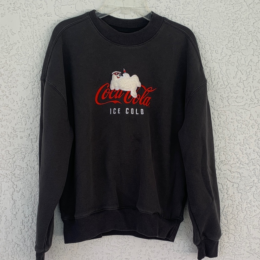 Hollister boxy fit  Coca Cola Black Crewneck Sweater size XS